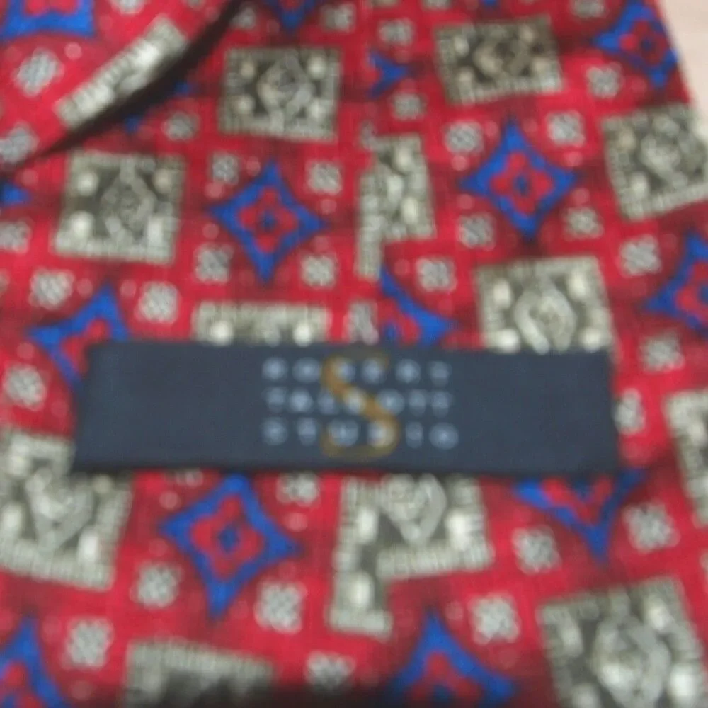 Robert Talbott Best Of Class‎ Silk Tie Mens Red Geometric Medallion USA Luxury